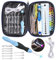 Feelava LED Leuchten Häkelnadeln Set, Beleuchtete Häkelnadel mit Organizer Case & Wiederaufladbare Batterien, 9 Austauschbare Köpfe 2.5mm bis 6.5mm, LED Lite Haken Stricknadeln Weave Nähen(Blau)