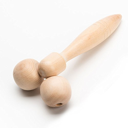 Rouleau de massage en bois pour le visage - Rotation à 360 ° - Pour tout le corps - Pour éliminer les rides