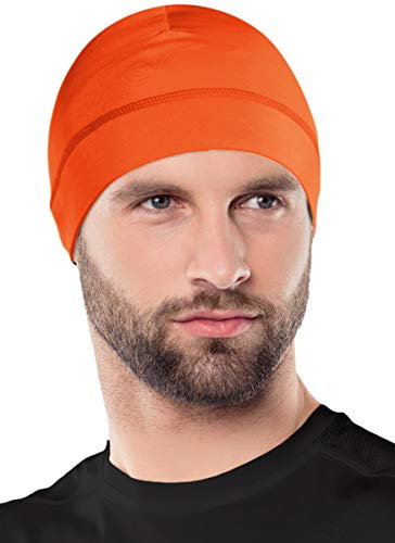 OutdoorEssentials Skull Cap Helmfutter & Laufmütze für Herren, Winter-Laufmütze, Thermo-Radmütze Orange