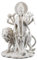 Top Collection Durga Weibliche Hindu-Statue mit Löwe, göttliche Mutter des Universums Göttin Skulptur – Sammlerstück ostasiatische New Age Figur (weißer Marmor)