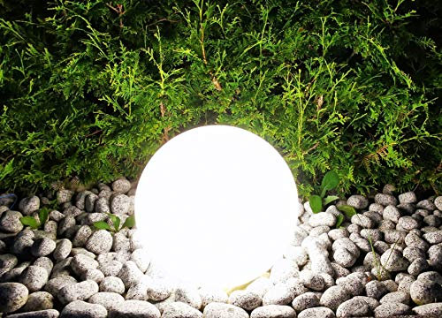 Trango 500 Gartenkugel Leuchte IP44 Kugelleuchte 50cm Durchmesser *GARDEN* in Weiß mit je 5m Zuleitungskabel & 1x E27 Fassung Gartenleuchte, Außenleuchte, Gartenstrahler ohne Leuchtmittel