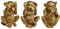 Atmosphera - Set aus 3 Statuen Weise Affen - Kunstharz - golden H 17 cm - Gold