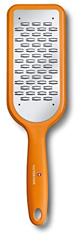 Victorinox Kitchen Grater, Ribbon Edge, Extra Sharp, Robust Handle, Dishwasher Safe, Orange