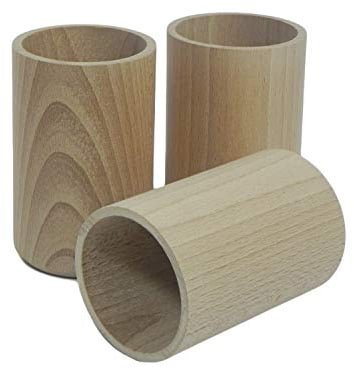 4 x Wooden Cup Round Pen Pencil Cup Desk Supplies Office Organization Supplies