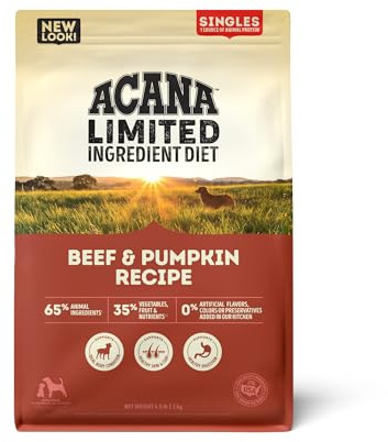 ACANA Singles Limited Ingredient Grain Free High Protein Dry Dog Food Beef & Pumpkin Recipe 4.5lb Bag