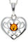 GL2006C Anhänger mit keltischem Herz-Anhänger aus echtem Cognac-Bernstein und Sterlingsilber, ohne Kette, Stein Sterling Silber Harz, Bernstein