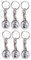 Craft 4 You Pack of 6 x Shopping Trolley Token UK Keyring £1 Coin Shape Pound Tokens Key Ring for Supermarkets Locker Gym (6 x Black Cat)