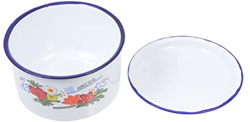 DOITOOL 1 Jeu Tasse à Collation En Émail Bol De Nourriture En Émail Bol De Nourriture Vintage Bol En Émail De Saindoux Maison Soupière Bol Approvisionnement De La Maison Blanche Ancien