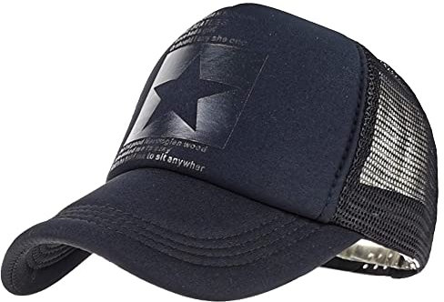 Yutdeng Gorra de Béisbol para Hombre Classic Mesh Gorra Mujer Gorra Deportiva Unisex Media Malla Gorra de Hip Hop Trucker Gorros Pentáculo Gorras de Béisbol Casuales Sombrero,Todo Negro,One Size