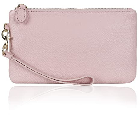 befen Genuine Leather Wristlet Clutch Cell Phone Purse and Handbags for Women, Womens Large Capacity Wallet Zip Pocket Card Holder Small Clutch Bag