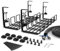 KOXXUD Under Desk Cable Management Tray Kit, No Drill Table Cable Basket for Storing Extension Cords, No Screws Tidy Wire Organiser Clamp for Home, Office, Internet Cafe, Kitchen (Black, 2PCS)