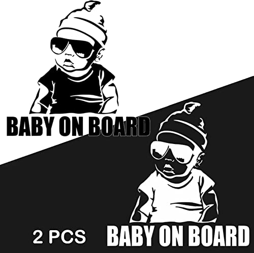 FlyWave Baby on Board Aufkleber Auto 2 Stück, Baby on Board 15x15CM, Wasserdicht und Sonnenschutz Baby an Bord, Babyschutz Baby-Autoaufkleber