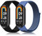 ZoRoll 2 Pack Correa Compatible con Xiaomi Smart Band 9 / Xiaomi Smart Band 8, Pulsera de Nailon con Velcro Correa Compatible con Mi Band 9 / Mi Band 8 - Negro+Blue