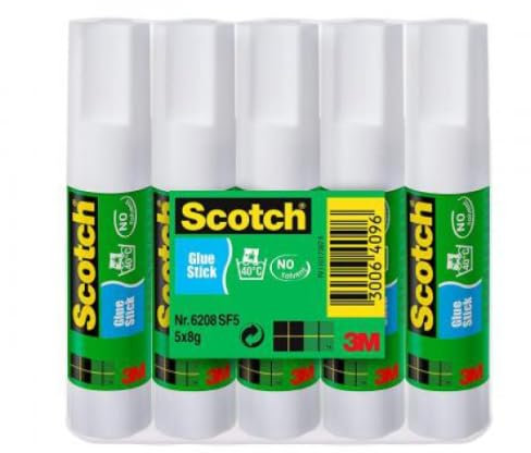 Lot de 5 Lot de 5 bâtons de colle blanche, 8g (6208SF5)