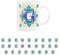 Purely Home Moroccan Tile Yellow & Blue Letter G Mug - White Initial Personalised Alphabet Tea Coffee Bone China Mug