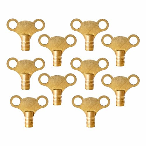 Radiator Bleed Key Easy Grip Radiator Valve Clock Key for Bleeding and Air Vent Solid Brass Universal Heater Bleeding Key for UK Radiators (10)