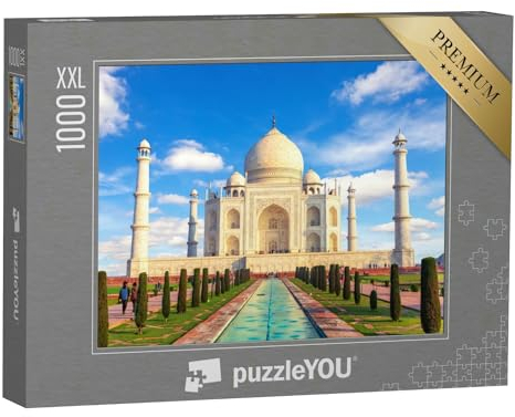 Puzzle 1000 Teile XXL „Blick auf das Taj Mahal an einen sonnigen Tag, Agra, Uttar Pradesh, Indien“ – aus der Puzzle-Kollektion Taj Mahal