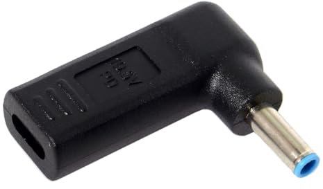 NFHK Adaptateur USB 3.1 type C USB-C vers DC 4,5 x 3,0 mm HP Émulateur déclencheur coudé à 90 degrés