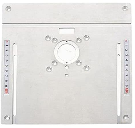 Tsadeer Insert de table plaque électrique pour fraisage du bois Flip Board avec guide pour tableau de table banc pour le travail du bois, A