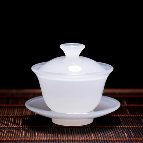 Service à Thé Chinois en Porcelaine Blanche Jade & Verre Glacé-asse Kung Fu Thé Personnalisable avec Motifs Traditionnels | Cadeau Élégant pour Cérémonie du Thé ou Décoration de Salon (service à thé)
