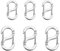 Mezrkuwr 6 Stück doppelt öffnende Verkürzer-Verschlüsse, Silber, Halsketten-Verschluss und Verschlüsse, Edelstahl-S-Lock-Armband-Verbindungs-Halsketten-Clip, 2 Größen