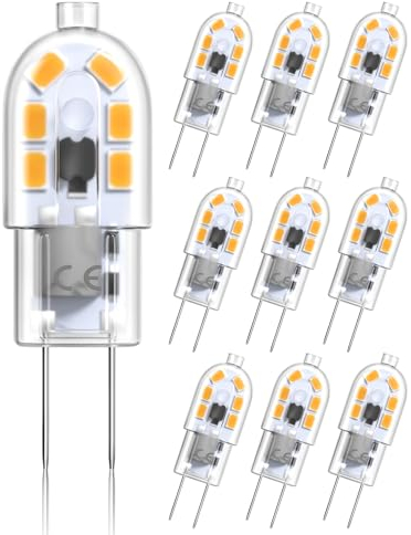 Aurahome Ampoule G4 LED 2W 12V, Ampoule LED G4 Blanc Chaud 3000k, Remplacement Pour Ampoule HalogèNe G4 10W-20W, Sans Scintillement, Non Dimmable, Ampoules G4 Pour Hotte Aspirante, Lustre, 10 Paquets