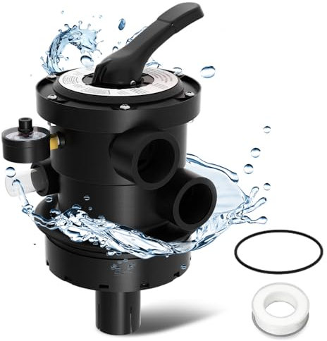 Aumzong SP0714T Vanne multiport à montage supérieur compatible avec filtre à sable Hayward Above-Ground Pro ou VL, vanne de contrôle 7 positions de 3,8 cm