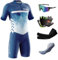 Herren Pro Fahrrad Skinsuit Kurzarm, Triathlon Anzug Herren Triathlon Tri Short Trisuit Einteiler 3Taschen für Wettkampf Run, Cycle, Swim,Strumpfhosen (Typ-8,XXL)