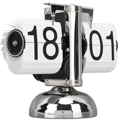 Ejoyous Orologio Digitale Ribaltabile, Orologio Pieghevole Meccanico retrò con Ingranaggio Interno, Orologio Pieghevole con Display a Numeri Grandi, Piccolo Orologio da Scrivania 24 Ore