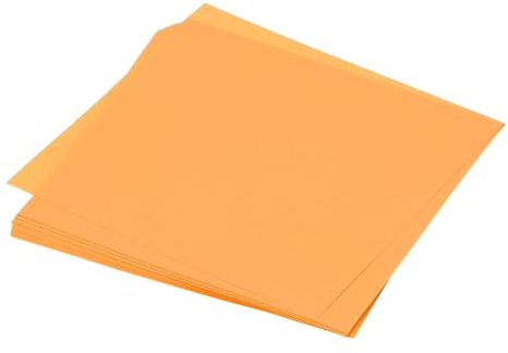 QUARKZMAN 50 Blatt Origami Papier, doppelseitiges Bastelpapier fluoreszierendes Orange 7,5 x 7,5 cm Bastelpapier Set 70 g/m², Faltpapier Quadratisch für Kinder-Erwachsene, DIY