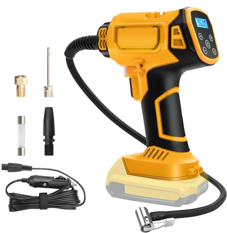 Compressore a batteria per Dewalt 21 V, 160 PSI pompa ad aria elettrica, indicatore di pressione digitale a LED, funzione di spegnimento automatico, ideale per biciclette/auto o palla (per batteria