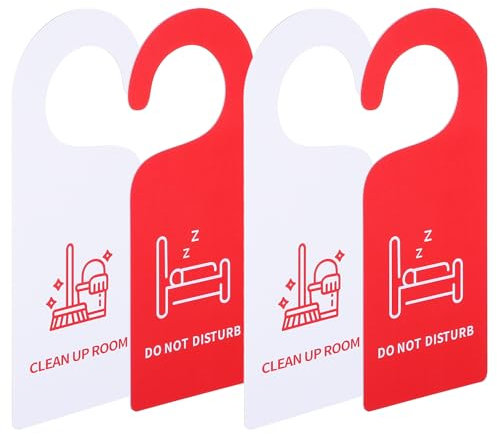 OUNONA Set di 12 indicatori Non disturbare in PVC, ideali per hotel e uffici, a doppio lato, utilizzabili in riunione, ideali per appendere su porta carte di credito