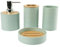 LOVIVER 4 Pezzi Accessori per Il Bagno Tazza collutorio, Arredamento Bagno Moderno, portasapone Accessorio da Bagno Set Completo per Mobile Bagno, Verde