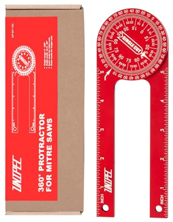 UNIPEC 7.3 Inch Aluminum Miter Saw Protractor & Angle Finder Tool, Red