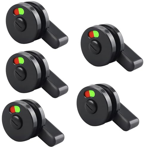LEPEVNET Privacy Indicator Door Lock 53mm Dia Indicarting Lock Toilet Door Lock for Public Partition Toilet Restroom Bathroom 5 Pcs
