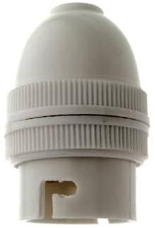 Bulb Holder B22 Ivory Bakelite Period Shape for Ceiling Pendant With Shade Ring