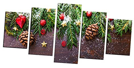 BUGUUYO 5piezas Pinturas De Árboles De Navidad Verdes Sin Marco Para Decoración De Pared Salón y Dormitorio