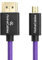 Alvin's Cables 8K 2.1 Micro HDMI vers HDMI Câble enroulé pour Atomos Ninja V, 8K@60Hz 4K@60Hz Câble HDMI haute vitesse pour Sony A7RIII A7M3 pour Canon R5 M6 pour Fujifilm X-T4 Violet pour casque