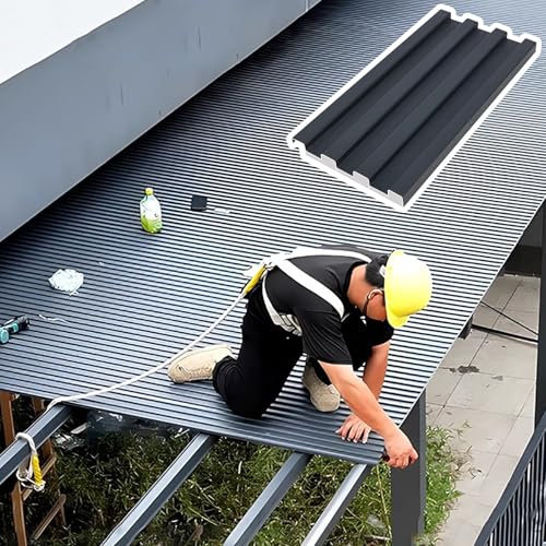 Chapa Tejado Paneles de Techo con Aislamiento de Aluminio para Terrazas, Láminas para Todo Tipo de Clima con Plástico Corrugado en El Medio, Cubierta de Techo de Balcón para Apartamentos(1 pcs,L 1.3m(