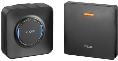 【Pas Besoin de Pile】 Virone TELERO AC Sonnette sans Fil sans Pile Extérieur Sonnette Maison Cinétique avec 39 Mélodies 100 DB Portée 200 m IP44