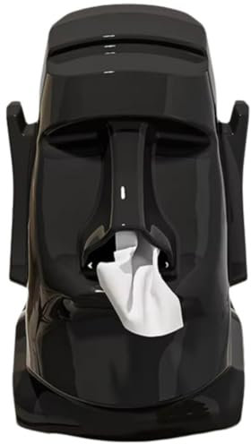 Luxylei Lustiger Taschentuchhalter Für Das Gesicht, Skurrile Mund-nasen-taschentuchbox-abdeckungen Aus Kunstharz, Osterinsel-Moai-ständer, Taschentuch-Organizer Für Badezimmer Und Wohnzimmer