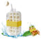 2-in-1 Ice Cube Bottle with Straw - Easy Press Ice Tray Water Bottle, Leak Proof Lid, Vertical Ice Maker for Freezer, Travel, Gym & Home Use (White, 800ml)