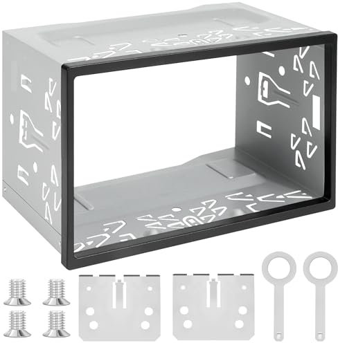 TYSM-CC Marco de Metal Premium para Radio Coche 2 DIN | Soporte Antivibración | Compatible con DVD, GPS | Instalación Sencilla y Diseño Moderno para Autos, Camiones, SUV