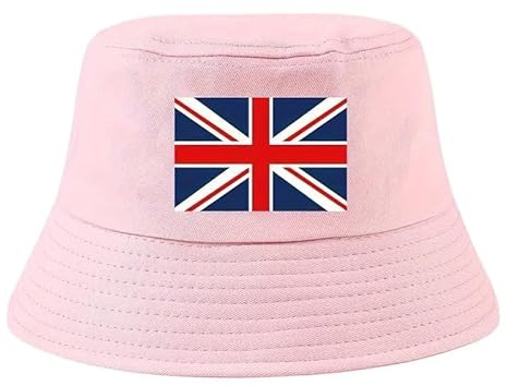 fonefunshop Bucket Hat British Flag Union Jack Pink