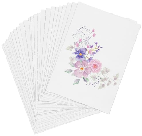 msymsyu A6 Büttenpapier 30 Blätter 300g Handgeschöpftes Papier 15x10cm | Baumwollblätter Lose Aquarellpapier für Schreiben und Zeichnen sowie zur Herstellung kreativer Einladungskarten