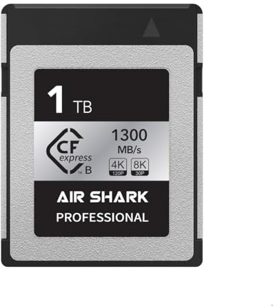 AIRSHARK Professional CFexpress Carte mémoire type B Argenté et noir 512 Go Vitesse 1750 Mo/s pour appareils photo numériques