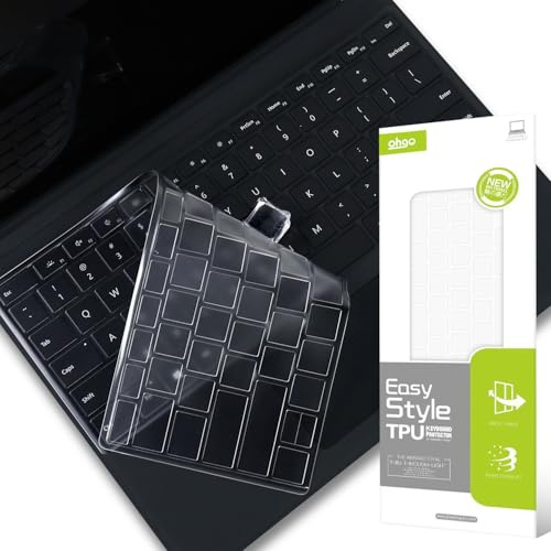 OHGO Ultra Thin Transparency Keyboard Cover Protector Skin for 13-Inch 2024+ Microsoft Surface Pro 11, 2021~2024+ Surface Pro 8/9/10 13, 2021 Version Microsoft Surface Pro X 13“,US Keyboard