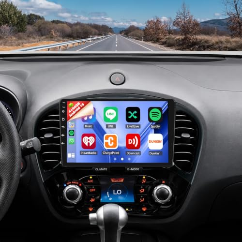 4+64G Autoradio Android para Nissan Juke J15 2010-2019/YF15 Infiniti ESQ 2011-2017 con CarPlay y Android Auto Inalámbricos, 9 Pulgadas Pantalla de GPS 5G WiFi Bluetooth FM RDS Cámara AHD HiFi