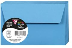 Clairefontaine 5551C - Packung mit 20 Umschläge Pollen, 90 x 140 mm, 120 g, ideal für Einladungen und Korrespondenz, Türkis, 1 Pack