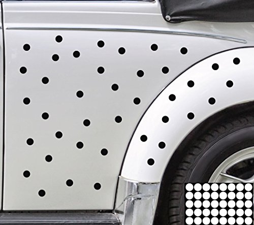 kleb-Drauf® - 40 Punkte/Schwarz - matt - Aufkleber zur Dekoration von Autos, Motorrädern und Allen Anderen glatten Oberflächen im Außenbereich; aus 19 Farben wählbar; in matt oder glänzend